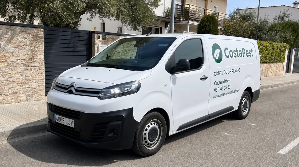 Furgoneta del equipo de CostaPest lista para una intervención en Castelldefels